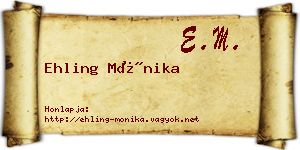 Ehling Mónika névjegykártya